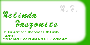 melinda haszonits business card